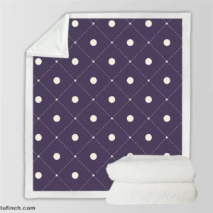 Luxury Polka Dots On Purple Diagonal Pattern Sherpa Fleece Blanket