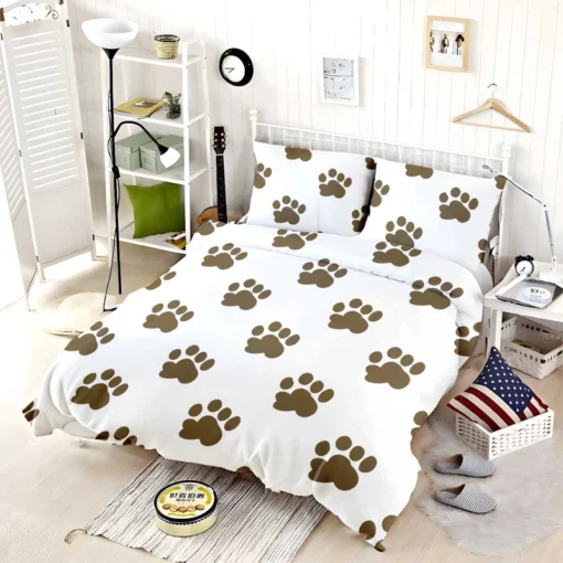 Maddy Dog Paw Prints Design Bedding Set