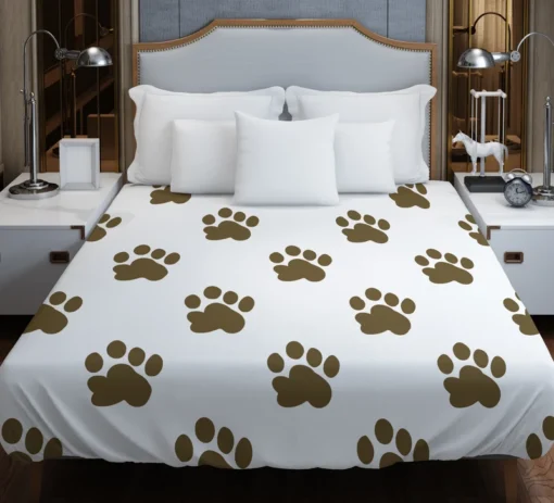 Maddy Dog Paw Prints Design Duvet Cover