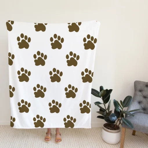 Maddy Dog Paw Prints Design Fleece Blanket