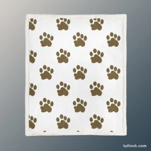 Maddy Dog Paw Prints Design Sherpa Fleece Blanket 1