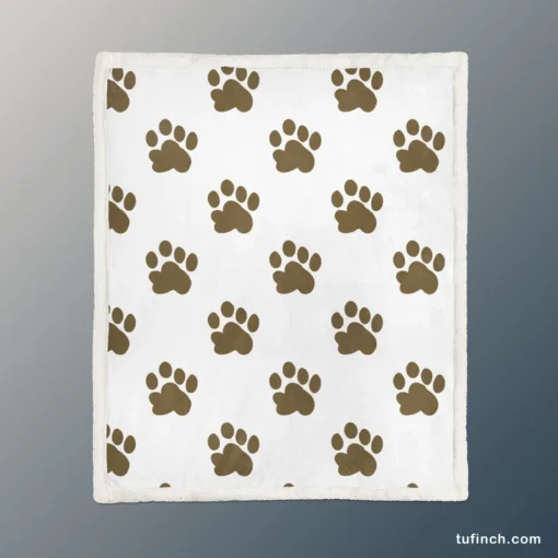 Maddy Dog Paw Prints Design Sherpa Fleece Blanket 1