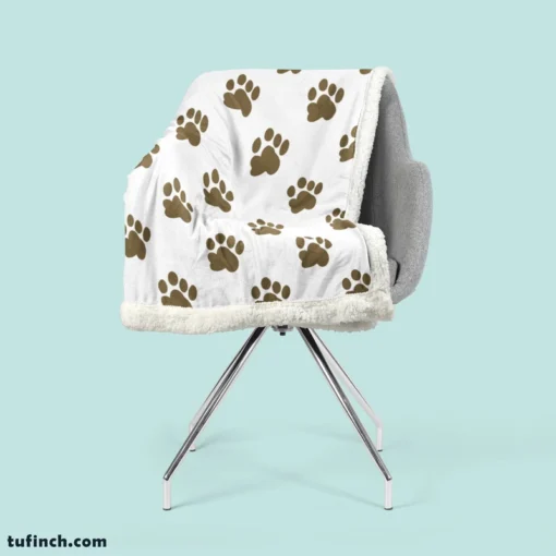 Maddy Dog Paw Prints Design Sherpa Fleece Blanket 2