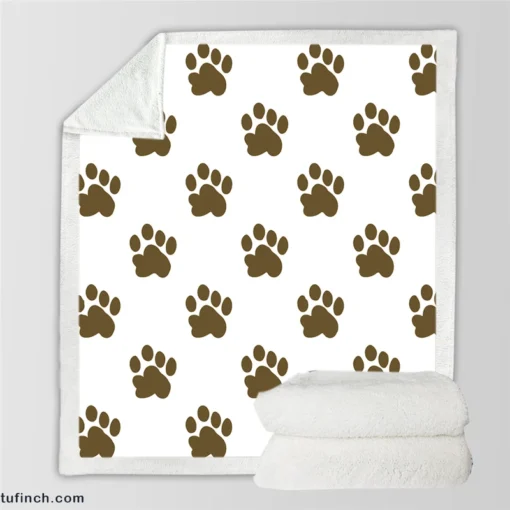 Maddy Dog Paw Prints Design Sherpa Fleece Blanket