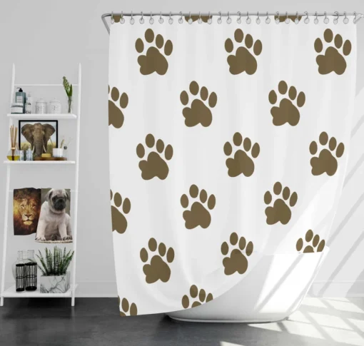 Maddy Dog Paw Prints Design Shower Curtain