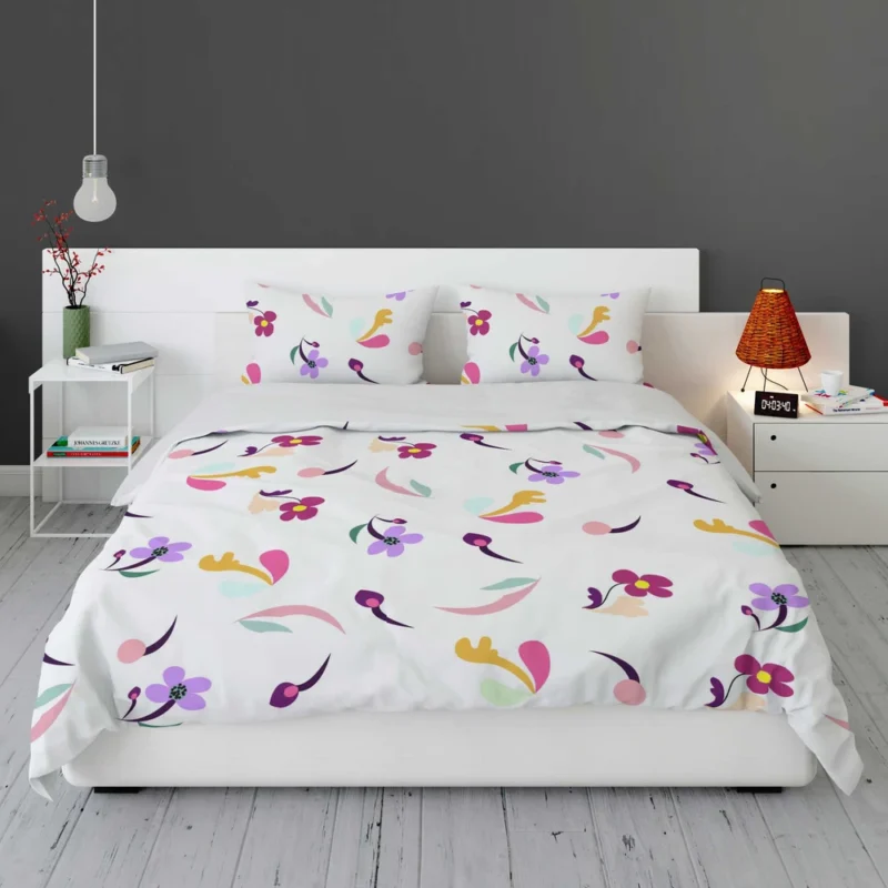 Magenta And Purple Mini Bud Flowers Bedding Set 1