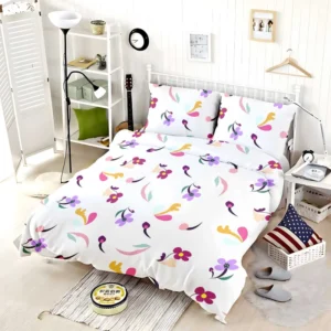 Magenta And Purple Mini Bud Flowers Bedding Set