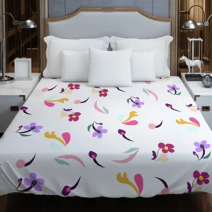 Magenta And Purple Mini Bud Flowers Duvet Cover