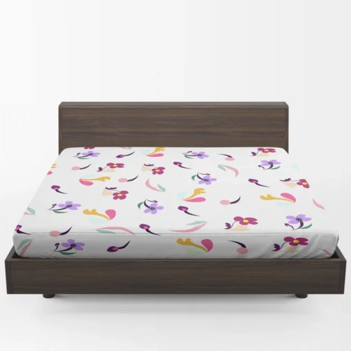 Magenta And Purple Mini Bud Flowers Fitted Sheet 1