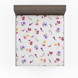 Magenta And Purple Mini Bud Flowers Fitted Sheet