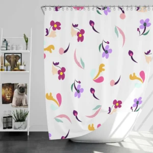 Magenta And Purple Mini Bud Flowers Shower Curtain