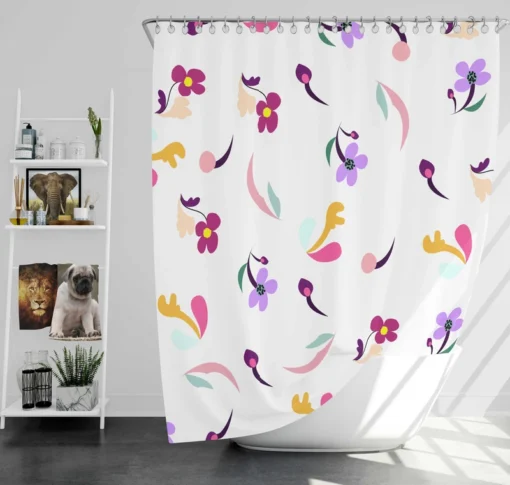 Magenta And Purple Mini Bud Flowers Shower Curtain