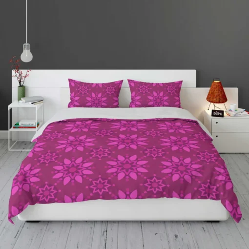 Magenta Floral Classic Batik Pattern Bedding Set 1