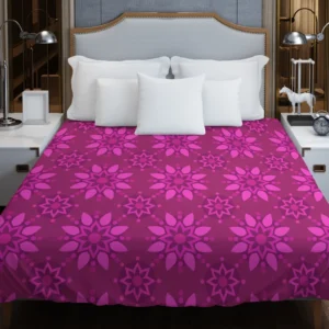 Magenta Floral Classic Batik Pattern Duvet Cover