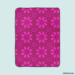 Magenta Floral Classic Batik Pattern Fleece Blanket 1