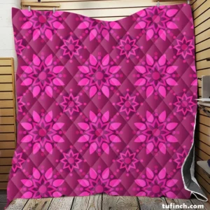 Magenta Floral Classic Batik Pattern Quilt Blanket