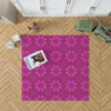 Magenta Floral Classic Batik Pattern Rug