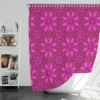 Magenta Floral Classic Batik Pattern Shower Curtain