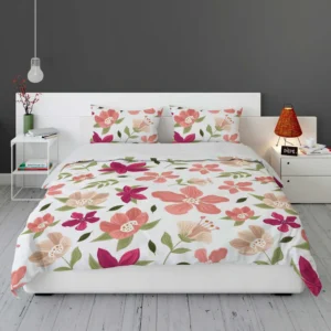 Magenta Fuchsia Floral Pink Cherry Blossom Bedding Set 1