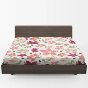 Magenta Fuchsia Floral Pink Cherry Blossom Fitted Sheet 1