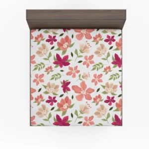 Magenta Fuchsia Floral Pink Cherry Blossom Fitted Sheet