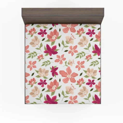 Magenta Fuchsia Floral Pink Cherry Blossom Fitted Sheet