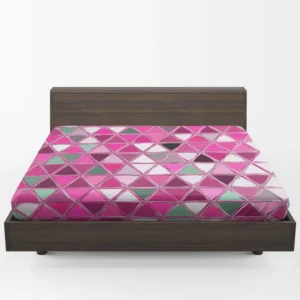 Magenta Glass Effect Triangle Design Fitted Sheet 1