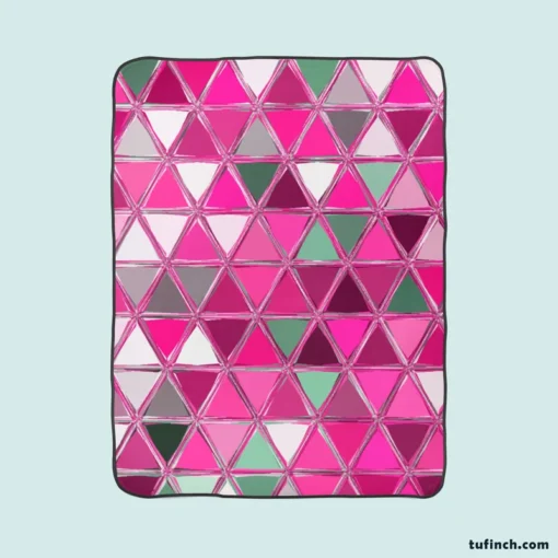 Magenta Glass Effect Triangle Design Fleece Blanket 1