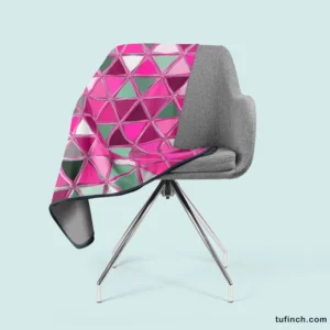 Magenta Glass Effect Triangle Design Fleece Blanket 2