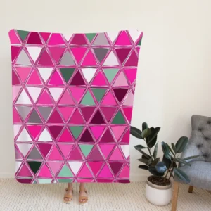 Magenta Glass Effect Triangle Design Fleece Blanket