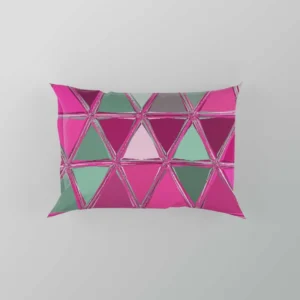 Magenta Glass Effect Triangle Design Pillow Case