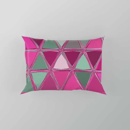 Magenta Glass Effect Triangle Design Pillow Case