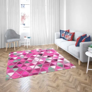 Magenta Glass Effect Triangle Design Rug 2