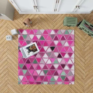 Magenta Glass Effect Triangle Design Rug