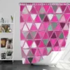 Magenta Glass Effect Triangle Design Shower Curtain