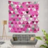 Magenta Glass Effect Triangle Design Wall Tapestry