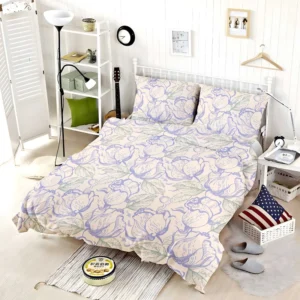 Magnolia Flowers Toile Pattern Bedding Set