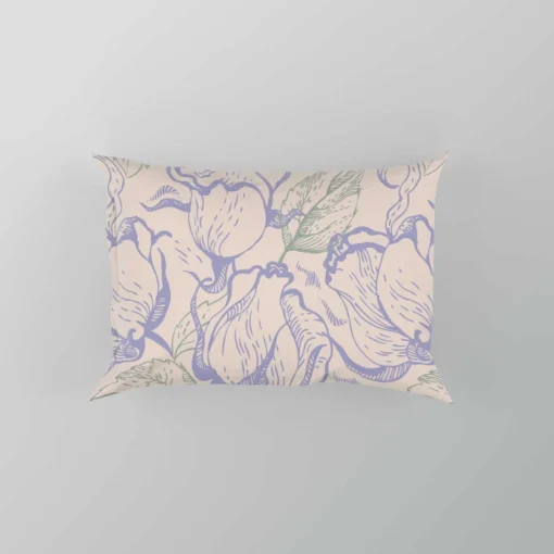 Magnolia Flowers Toile Pattern Pillow Case