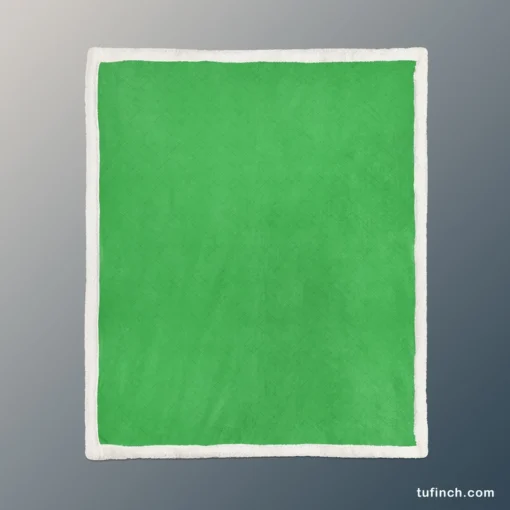 Malachite Green Color Sherpa Fleece Blanket 1