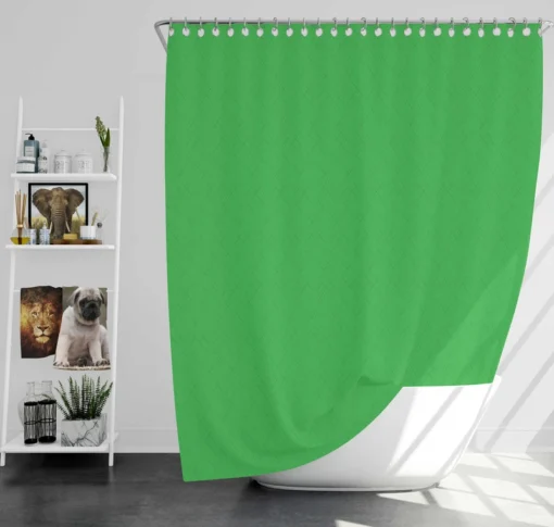 Malachite Green Color Shower Curtain