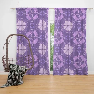 Malva Flowers Pattern Curtain