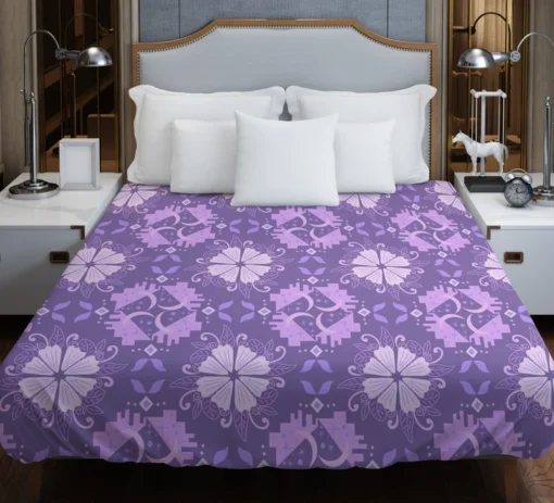 Malva Flowers Pattern Duvet Cover