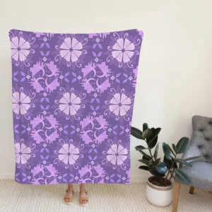 Malva Flowers Pattern Fleece Blanket