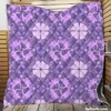 Malva Flowers Pattern Quilt Blanket