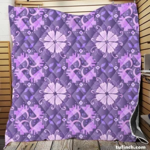 Malva Flowers Pattern Quilt Blanket