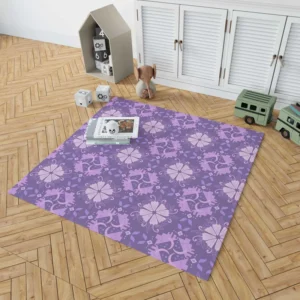 Malva Flowers Pattern Rug 1