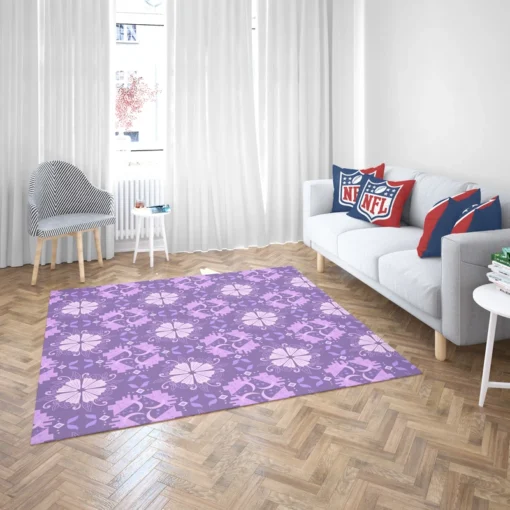 Malva Flowers Pattern Rug 2