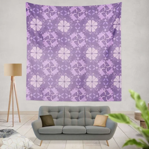 Malva Flowers Pattern Wall Tapestry