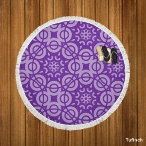 Mandala Oriented Ethnic Pattern Round Beach Towel