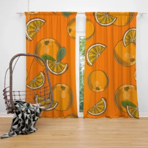 Mandarin Slice Mandarin Pattern Curtain